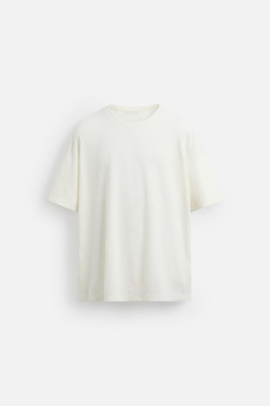 LINEN - COTTON T-SHIRT - Zara фото 7