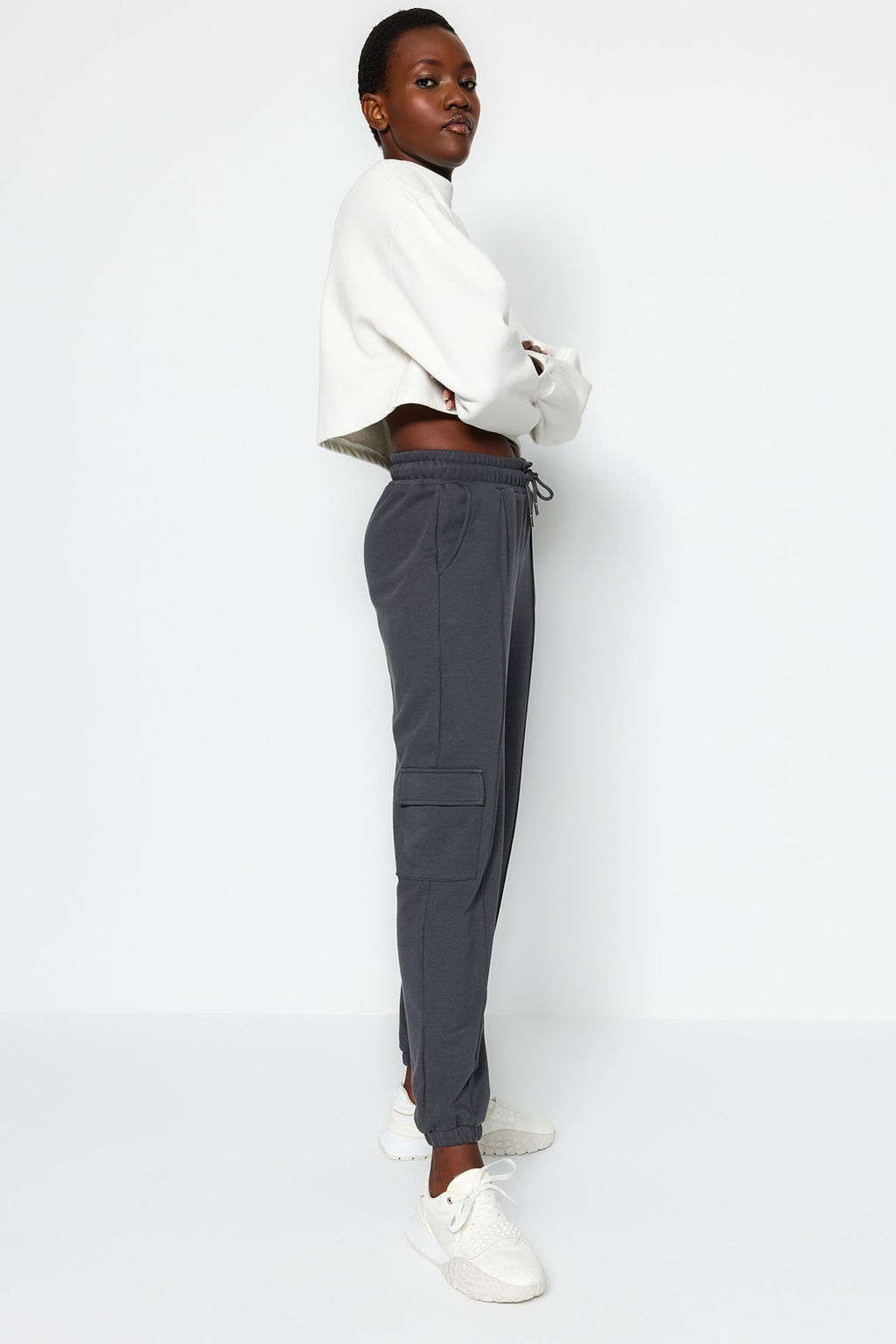 Antrasit Kargo Cepli Loose Jogger Kal?n Orme Esofman Alt? Pantolon TWOAW24EA00005 - Trendyolmilla фото 2