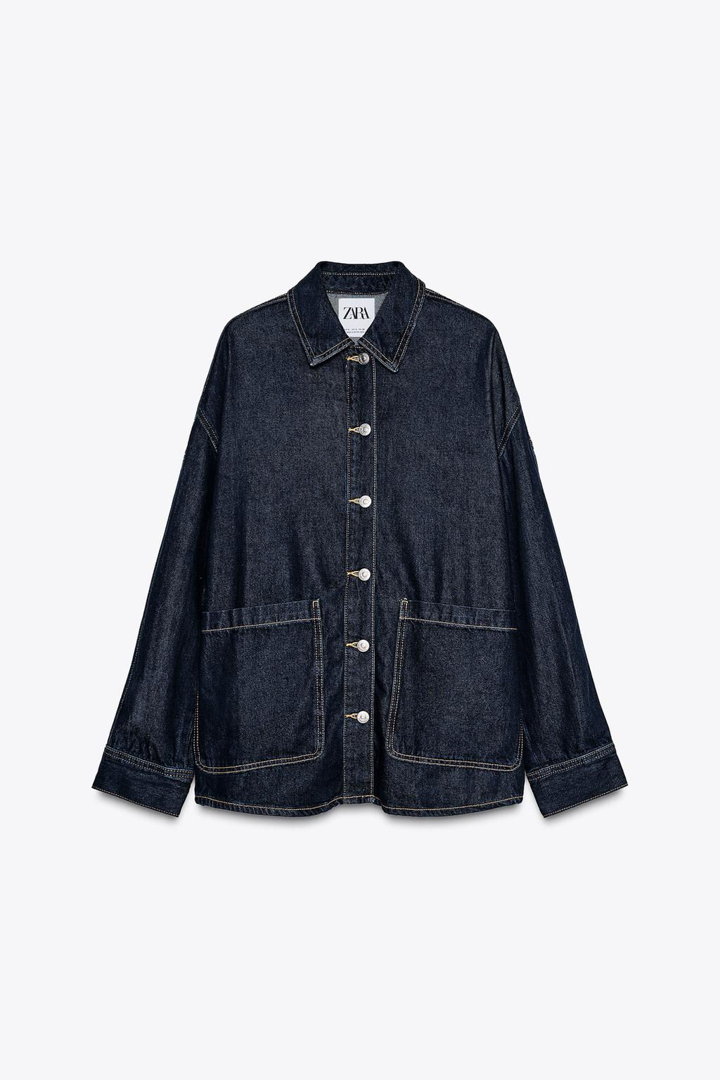 TRF OVERSIZE DENIM OVERSHIRT - Zara фото 6