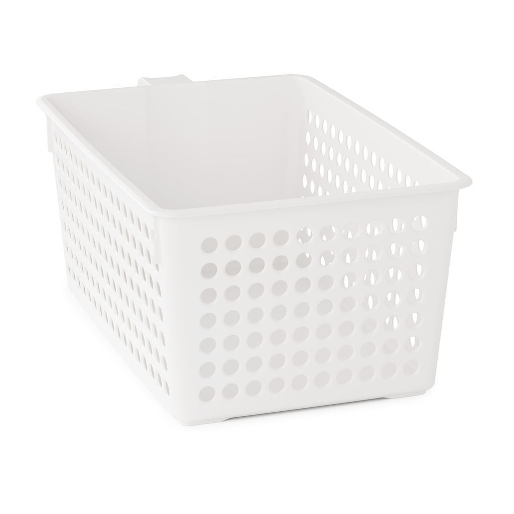 Цена за 2 шт. Корзина для хранения с ручкой (белый) М8973