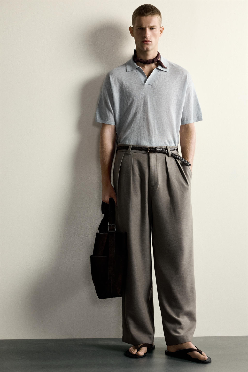 POLO PUNTO RELAXED FIT 100% LINO / Azul pastel - Zara фото 6