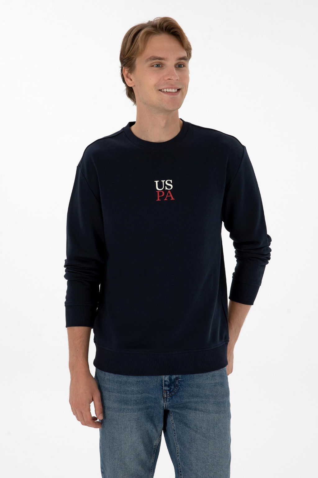 Erkek Lacivert Basic Sweatshirt Sepette S_rpriz _ndirim