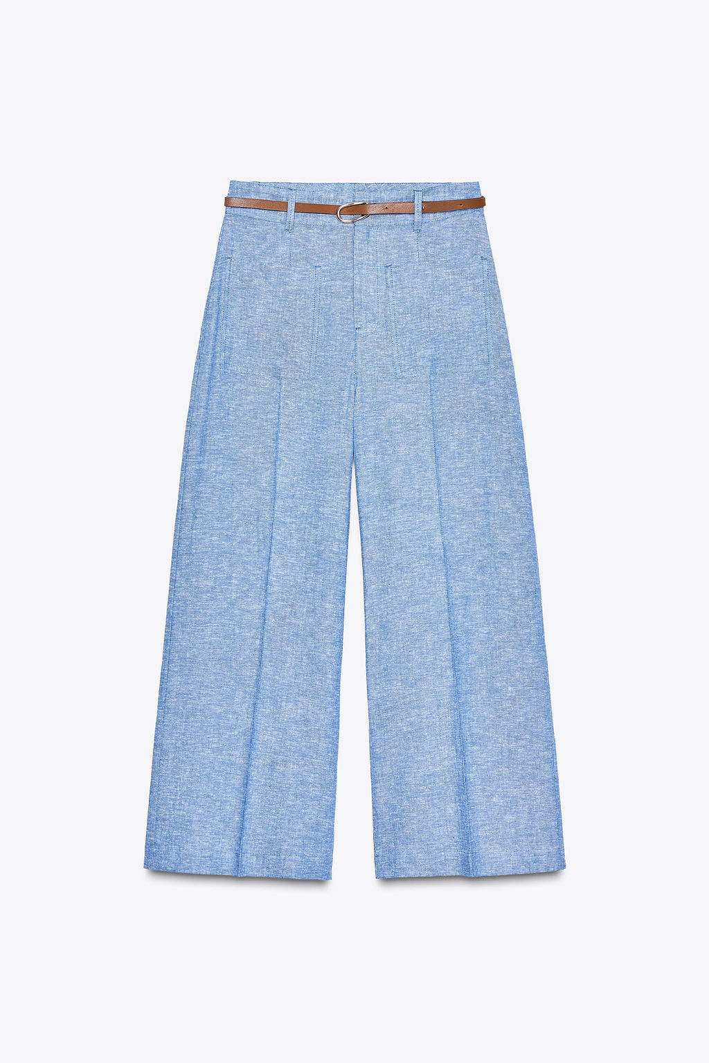 LINEN BLEND CULOTTES WITH BELT - Zara фото 16