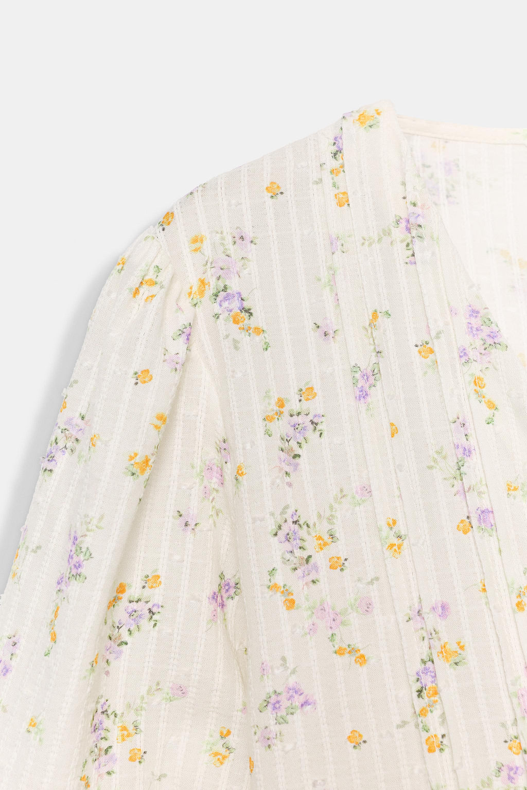 BLUSA ESTAMPADO FLORAL JARETAS / Crudo/Amarillo - Zara фото 9