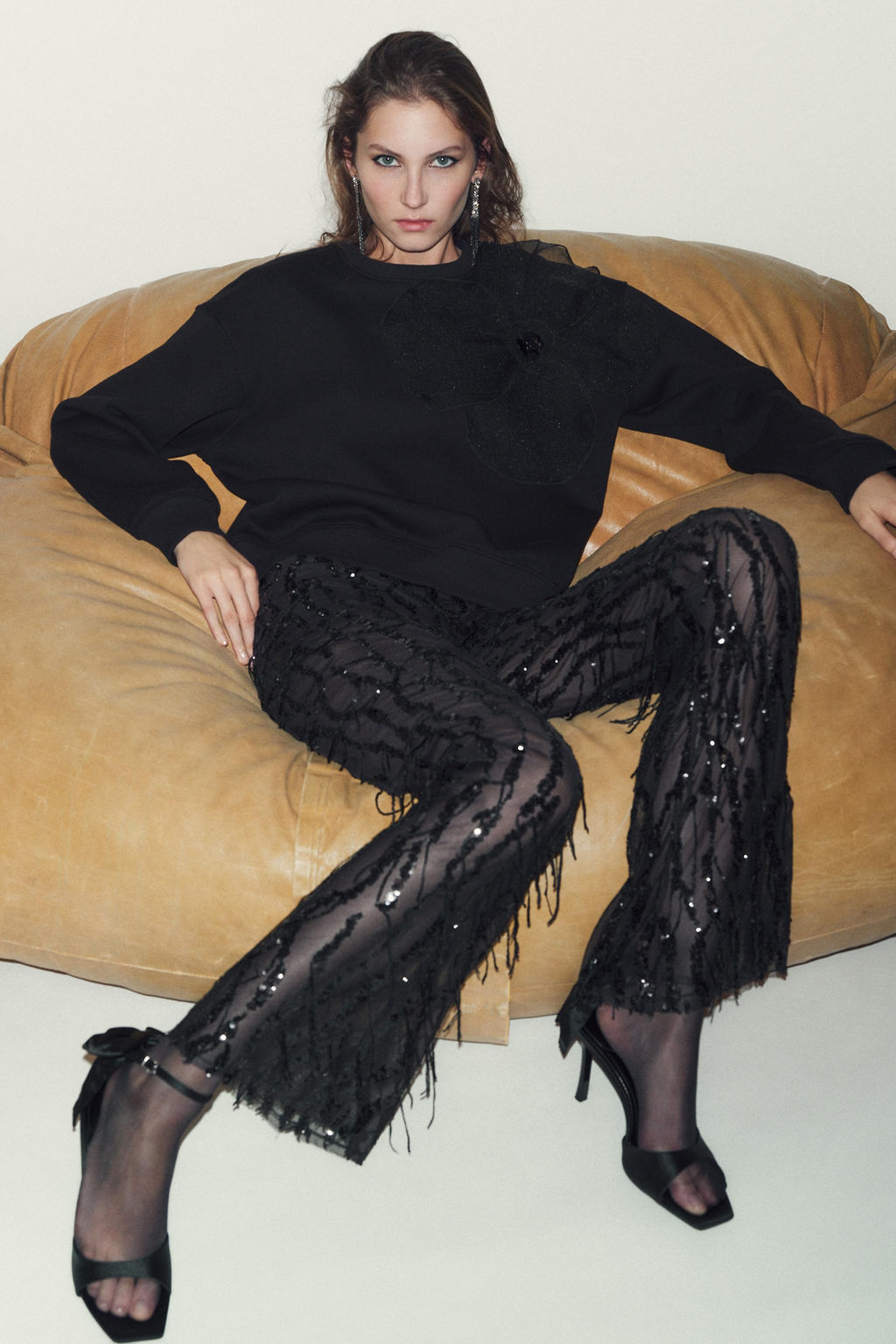 ORGANZA FLOWER SWEATSHIRT - Zara фото 5