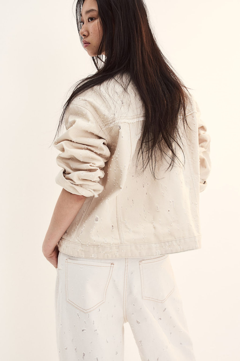 Chaqueta camisera de sarga con efecto desgastado - H&m фото 4