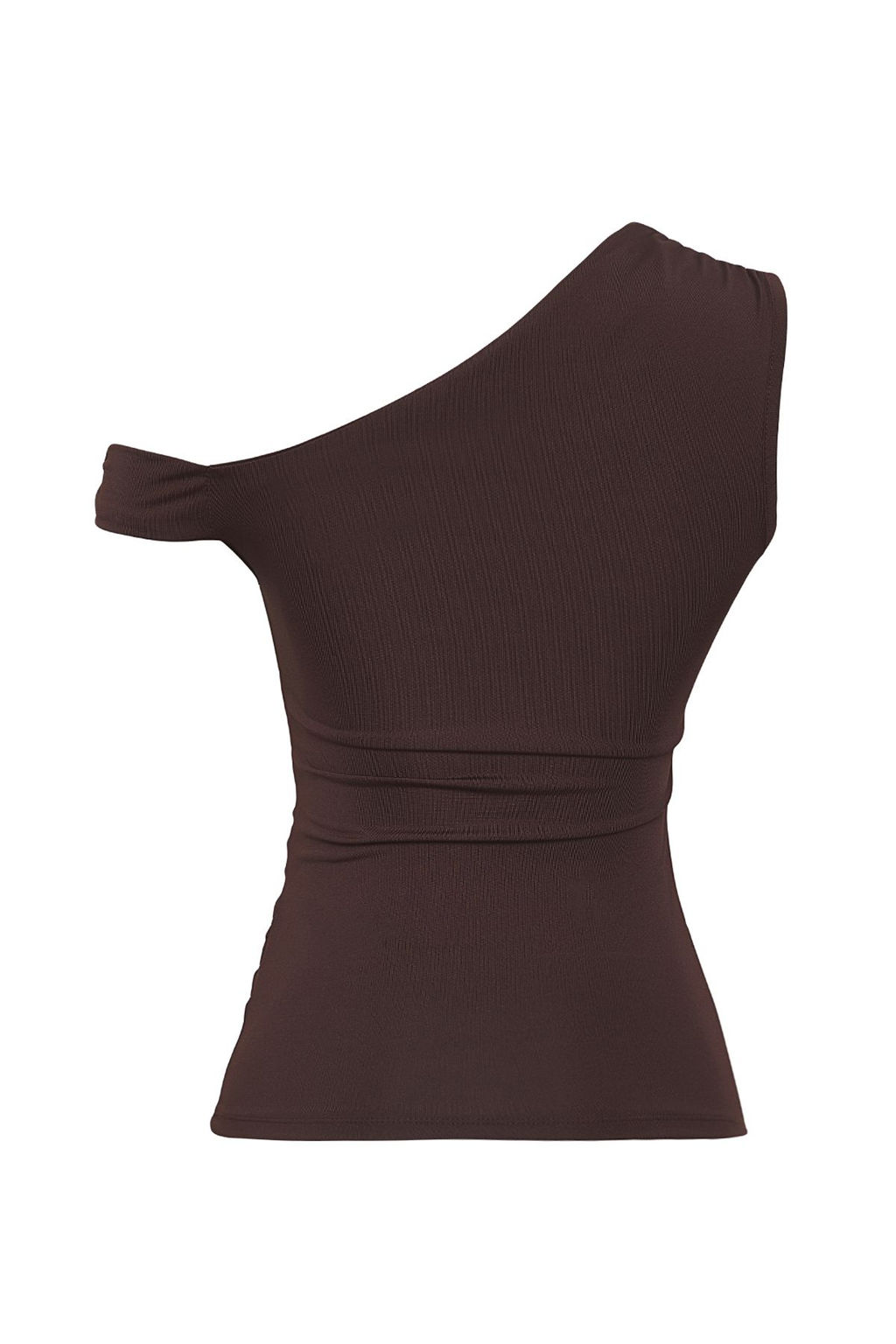 Trendyolmilla Kahverengi Asimetrik Yaka Buzgu/Drape Detayl? Fitted/Vucuda Oturan Orme Bluz TWOSS25BZ00279  фото 14