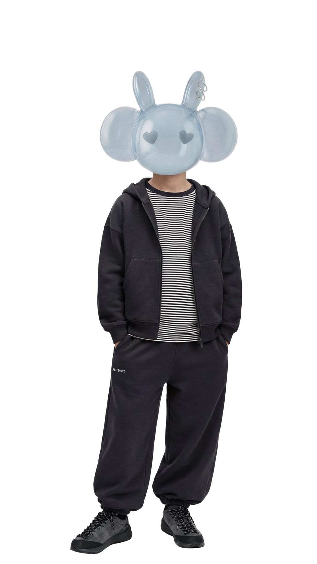 PANTAL?N FELPA BALLOON TEXTO / Gris antracita