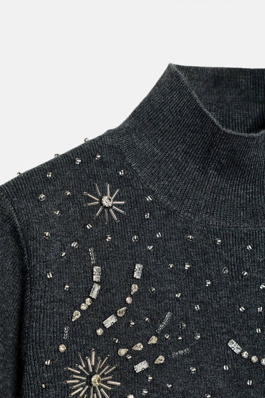 SHORT SLEEVE BEADED KNIT JUMPER - Zara фото 6