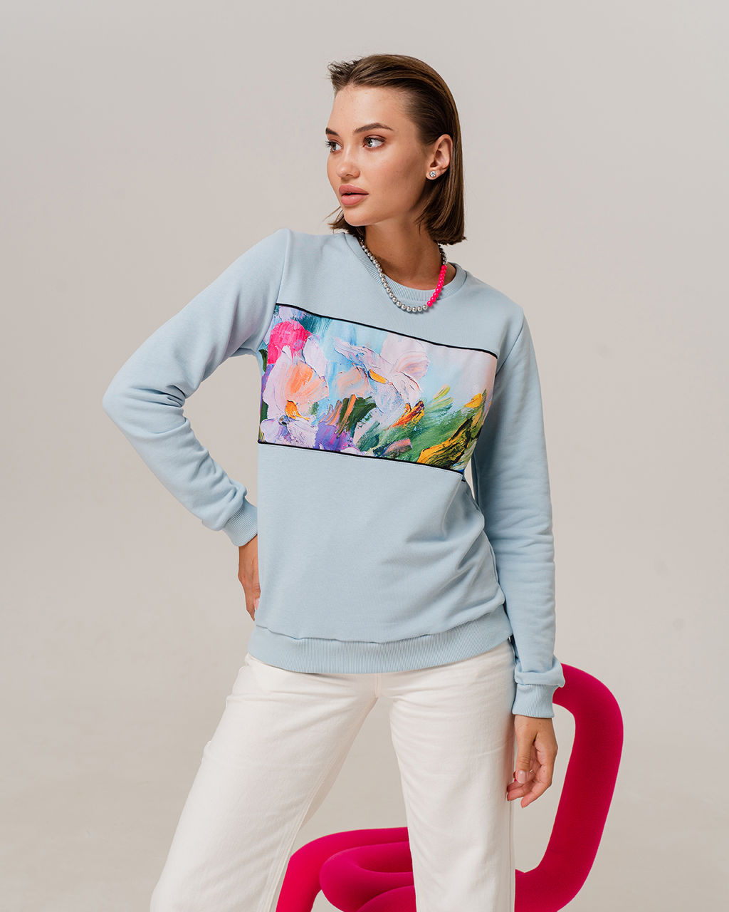 Свитшот с горизонтальной вставкой SPP003 - Sahar art lab фото 2