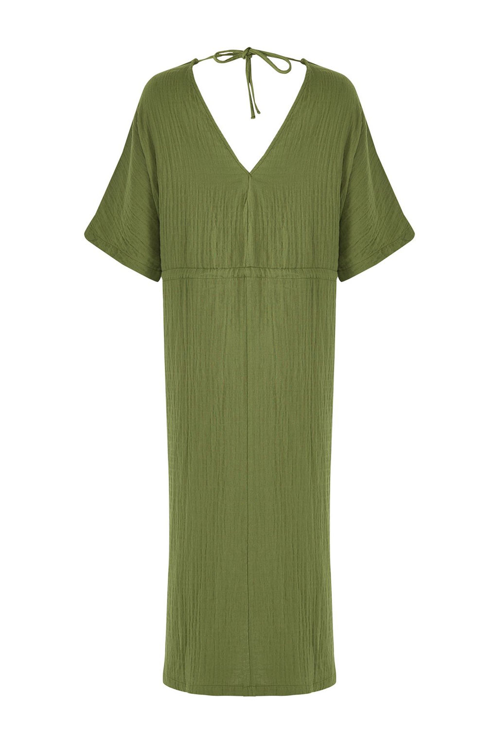 Trendyolmilla Haki Midi Dokuma Buzgu Detayl? Muslin Plaj Elbisesi TBESS25EL00008  фото 9
