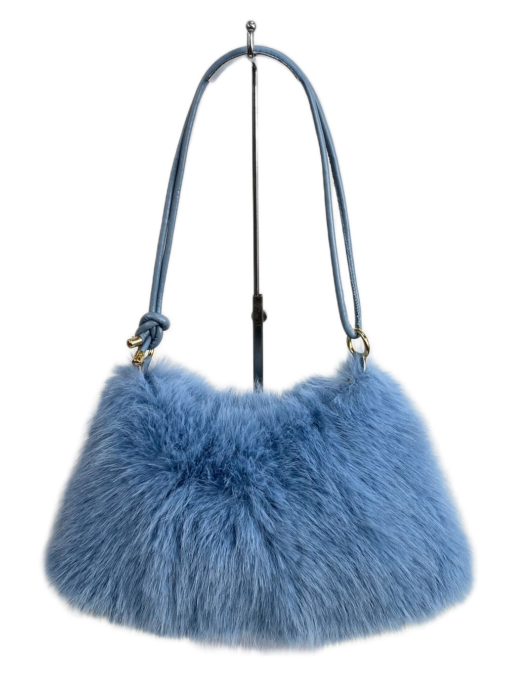 Женская сумка из искусственного меха, цвет голубой - Greta фото 2