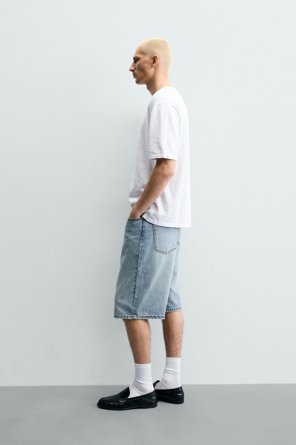 BERMUDA DENIM LOOSE FIT / Azul medio - Zara фото 4
