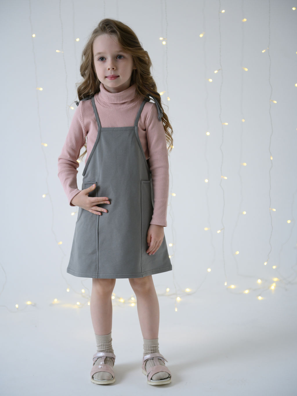Сарафан для девочки, серый - Lesi kids фото 11