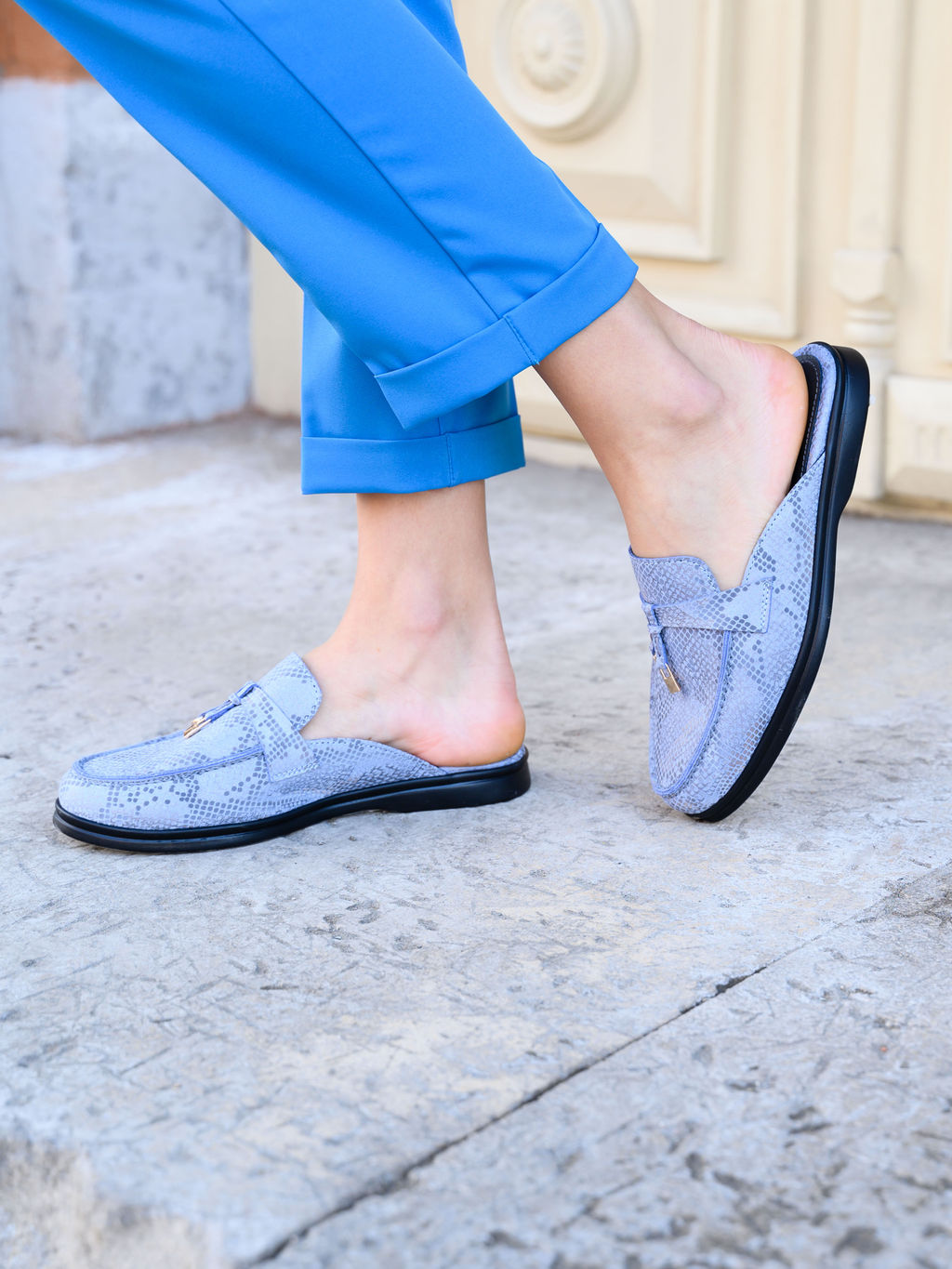 Мюли 1070.2614bl.Голубая мамба