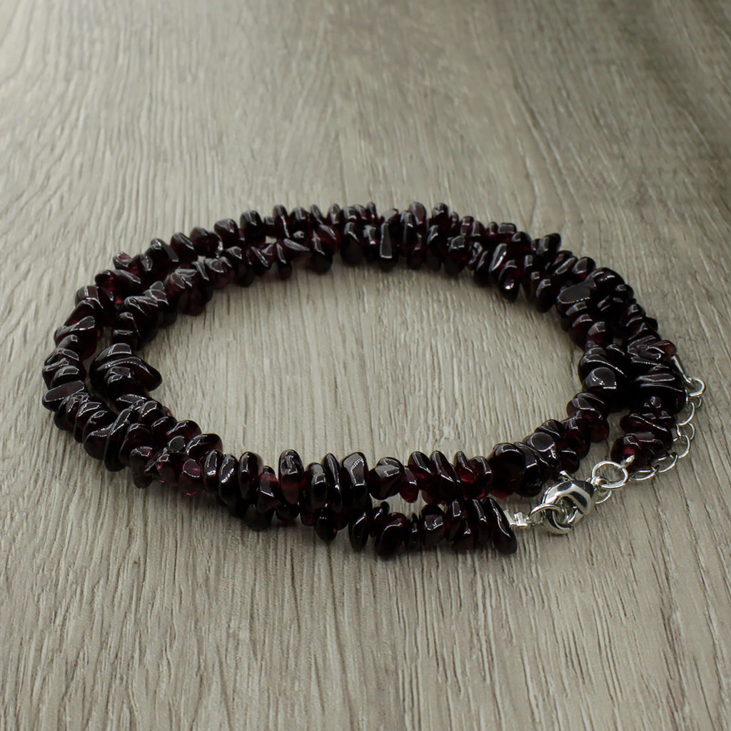 Гранат, "Россыпь", галька разноразмерная, бусы 45..50см