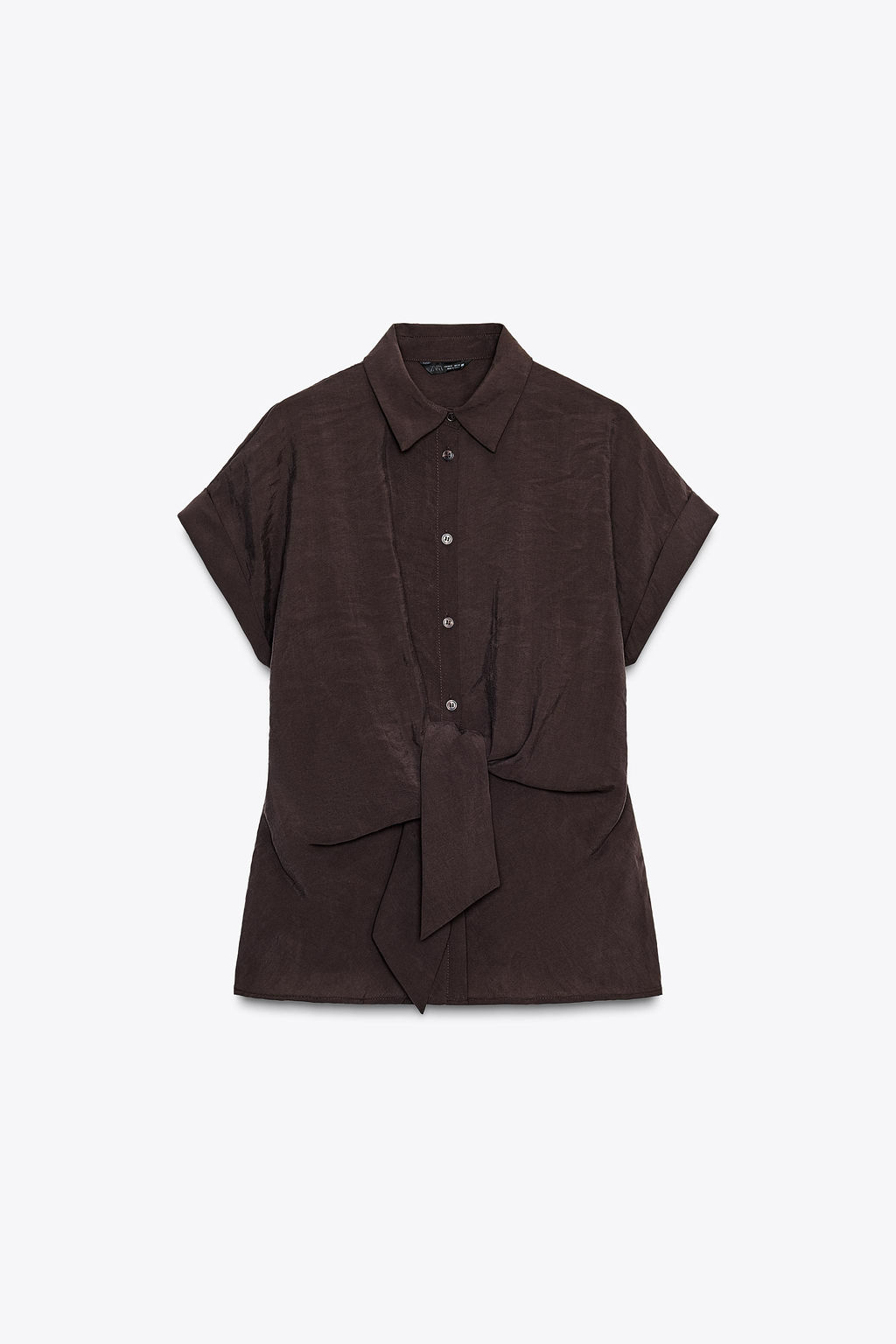FRONT KNOT SHIRT - Zara фото 12