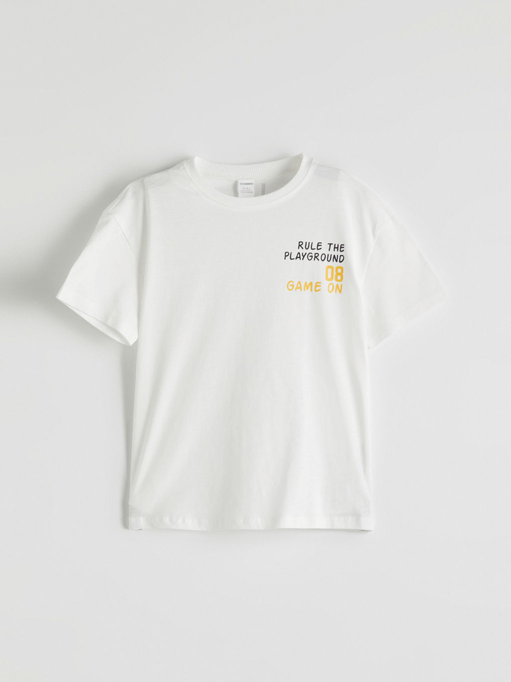 Bisiklet Yaka Yaz? Bask?l? Erkek ?ocuk Ti??rt