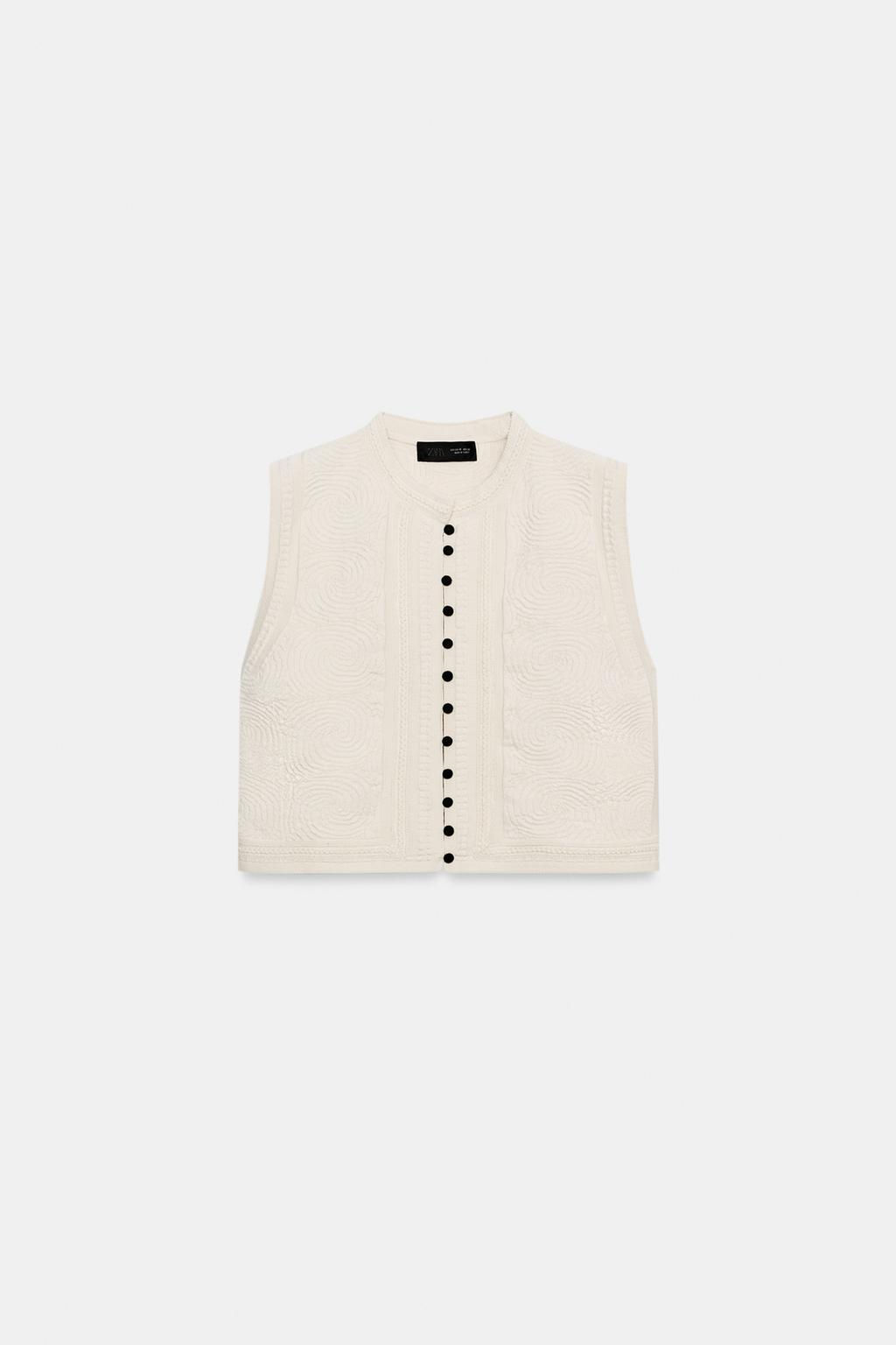 TEXTURED KNIT WAISTCOAT TOP - Zara фото 7