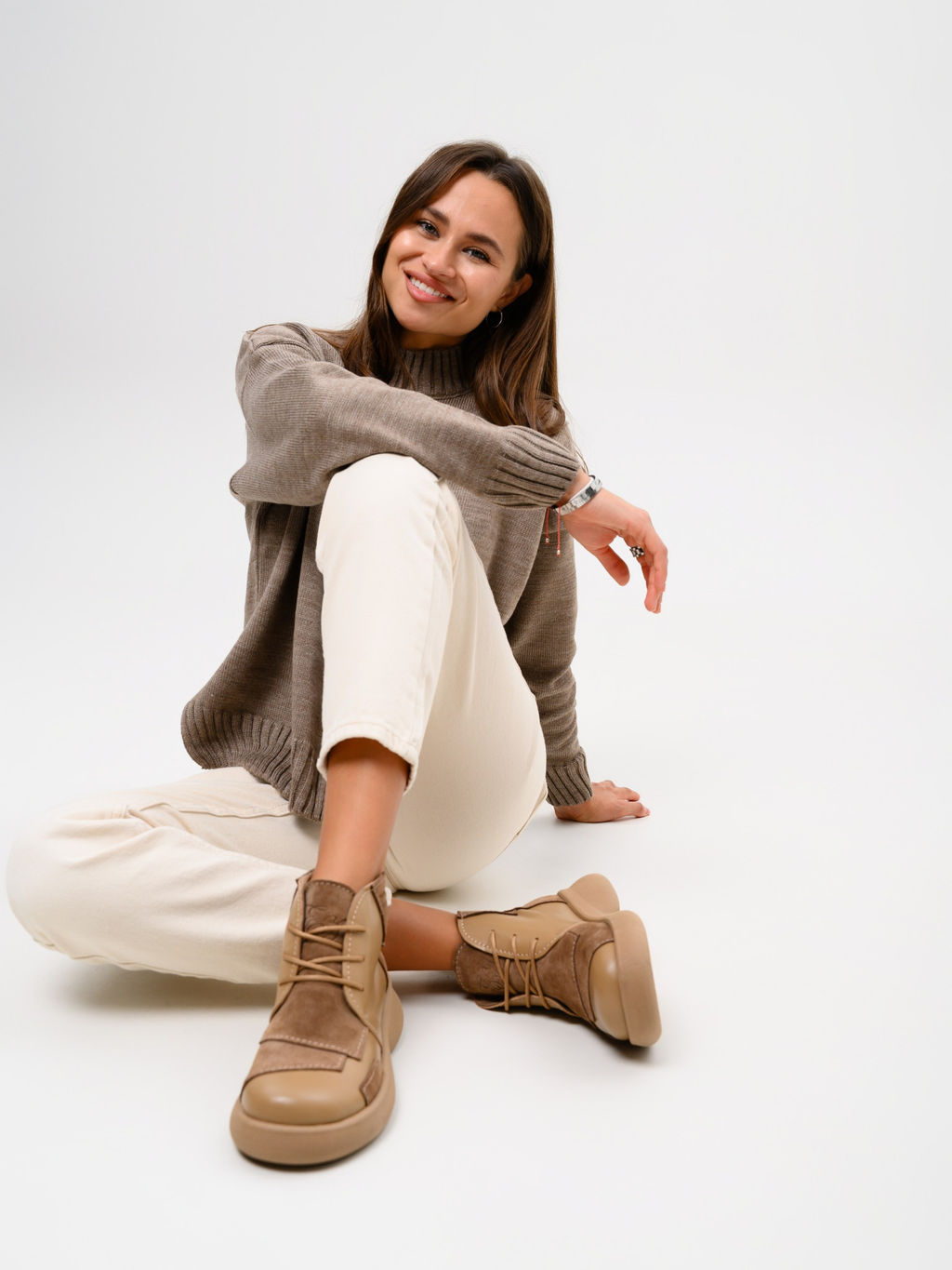 Ботинки EDART 305.927 ka. Круассан+коричневый капучино замша/байка - Ed'art фото 18