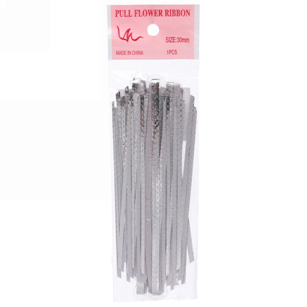 Бант для оформления подарка "Сияние" 3 см, d=10 см, Серебро