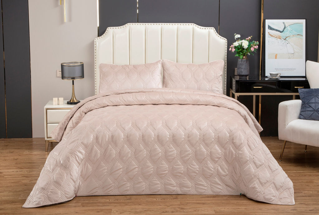Стеганное покрывало Kendall (крем) 240х260см (1), 50х70см (2), шт