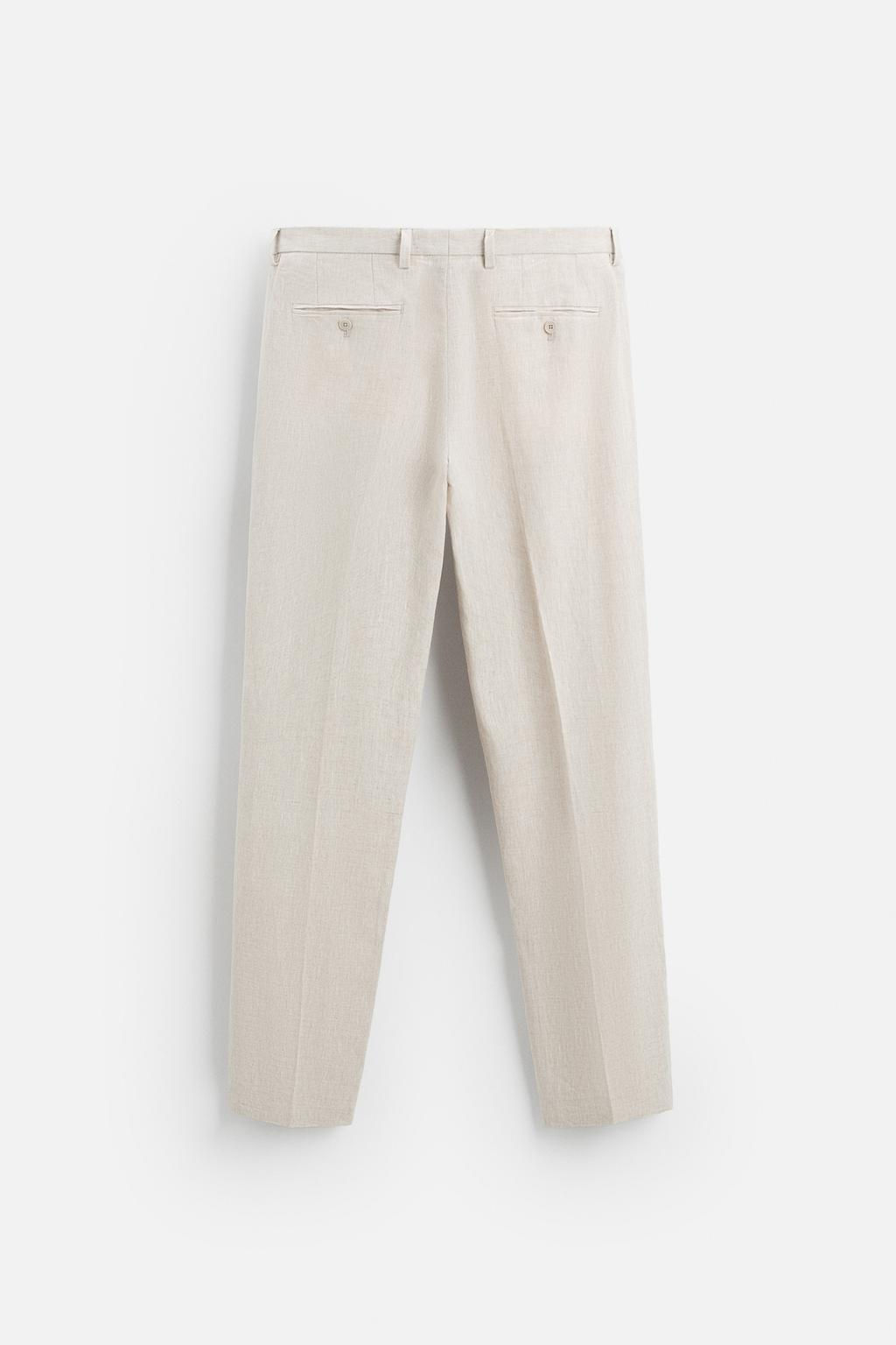 100% LINEN SUIT TROUSERS - Zara фото 19