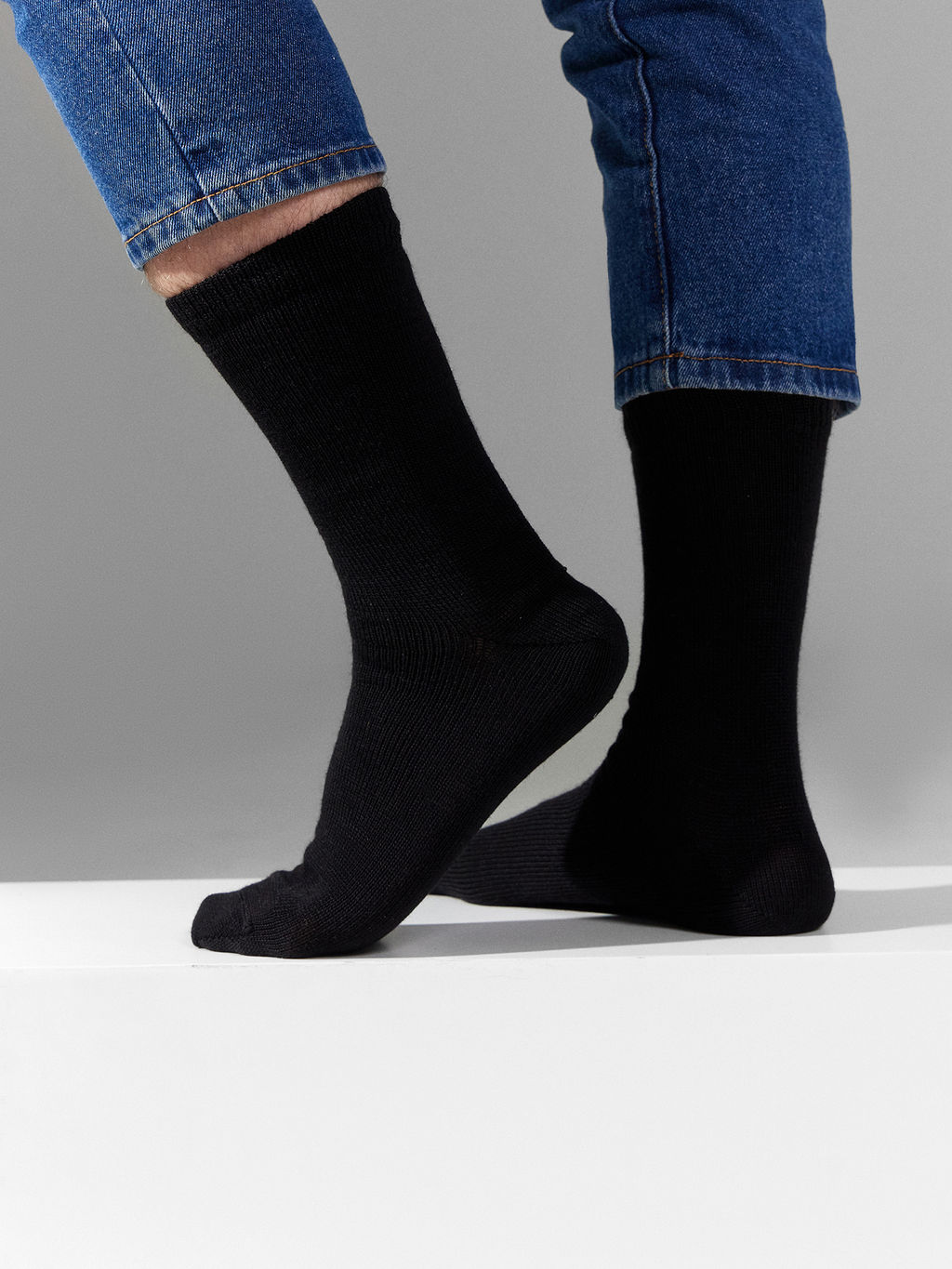 Цена за 5 пар! Носки мужские высокие черные