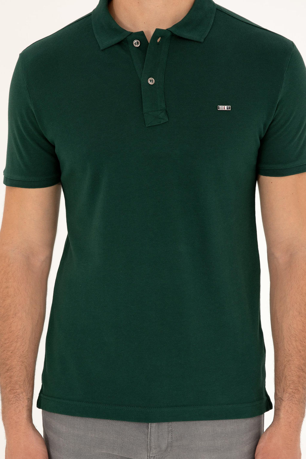 U. S. Polo Assn / Мужская темно-зеленая базовая футболка - U.s. polo assn фото 13