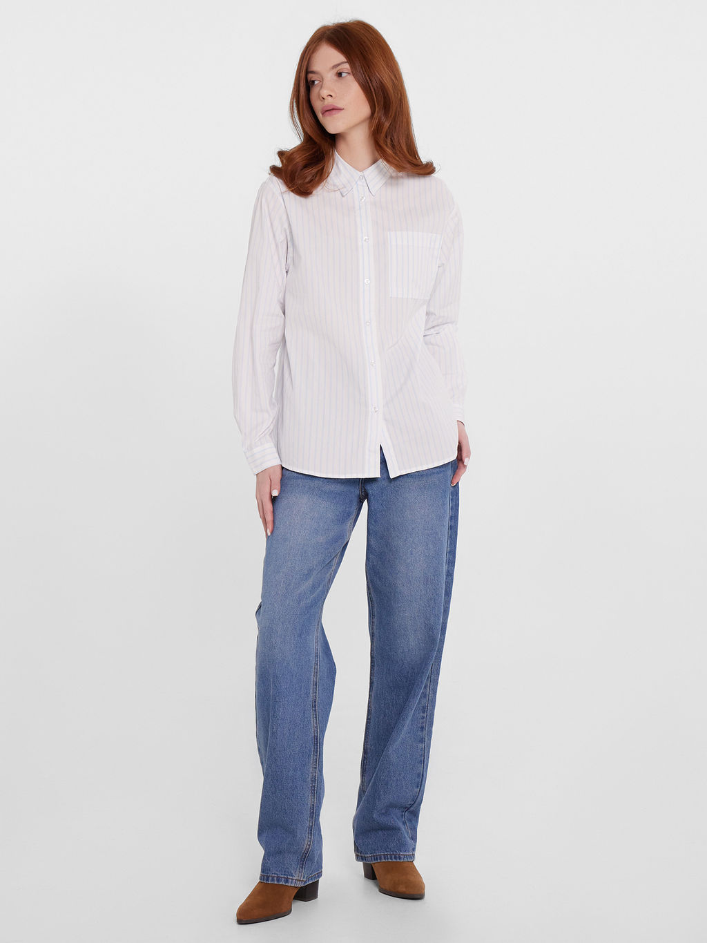 Рубашка женская в голубую полоску голубая полоска 122992 - Mark formelle фото 3