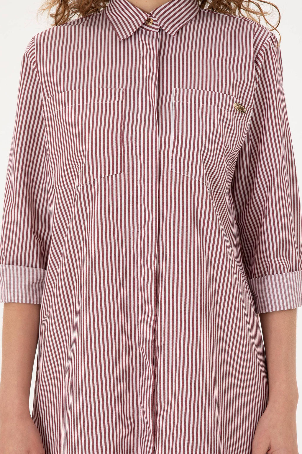 Женское бордовое тканое платье Неожиданная скидка в корзине - U.s. polo assn фото 5
