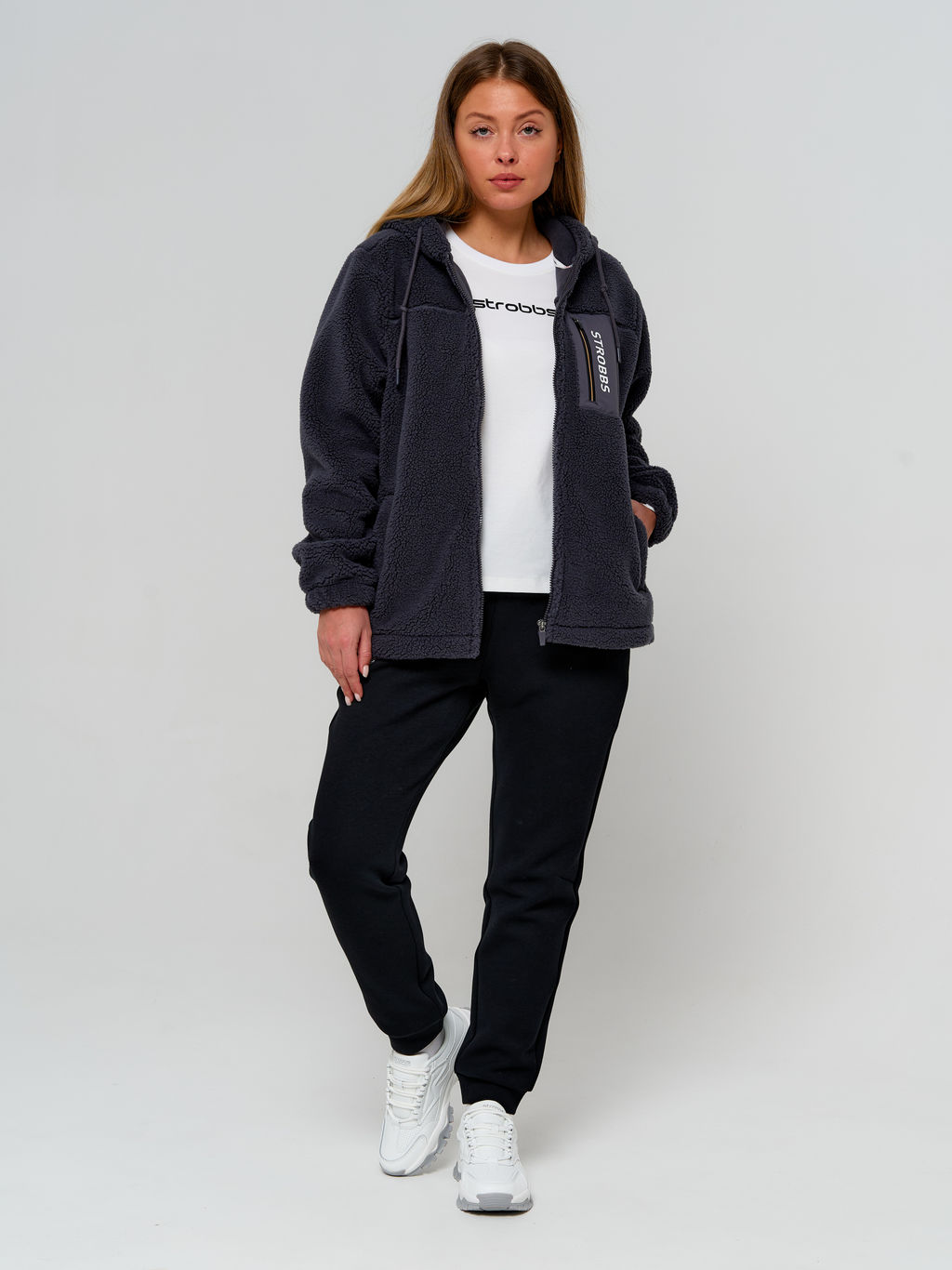 T3334-1 Куртка толстовка флисовая на молнии - Strobbs фото 6