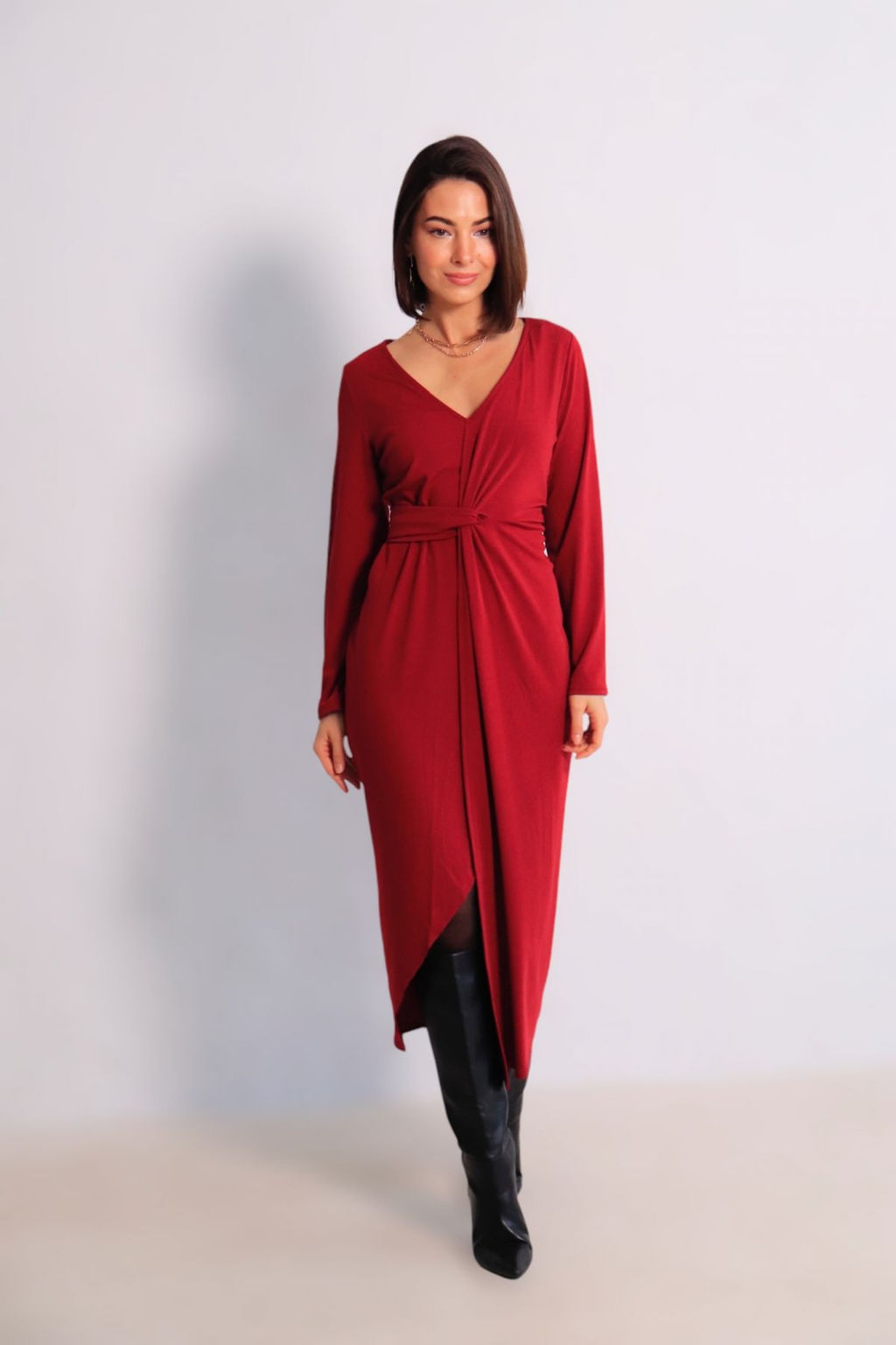 Martichelli Платье с эффектом запаха ягодное  фото 8