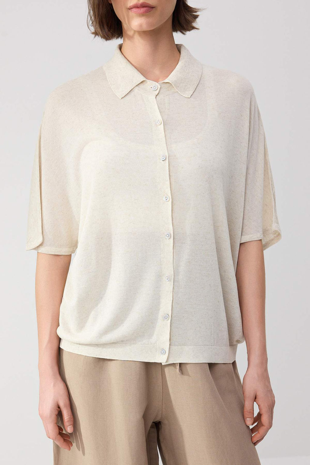 Limited Edition Wardrobe Essentials Tas Keten Kar?s?ml? Polo Yaka Triko Bluz TWOSS26BZ00115 - Trendyolmilla фото 3