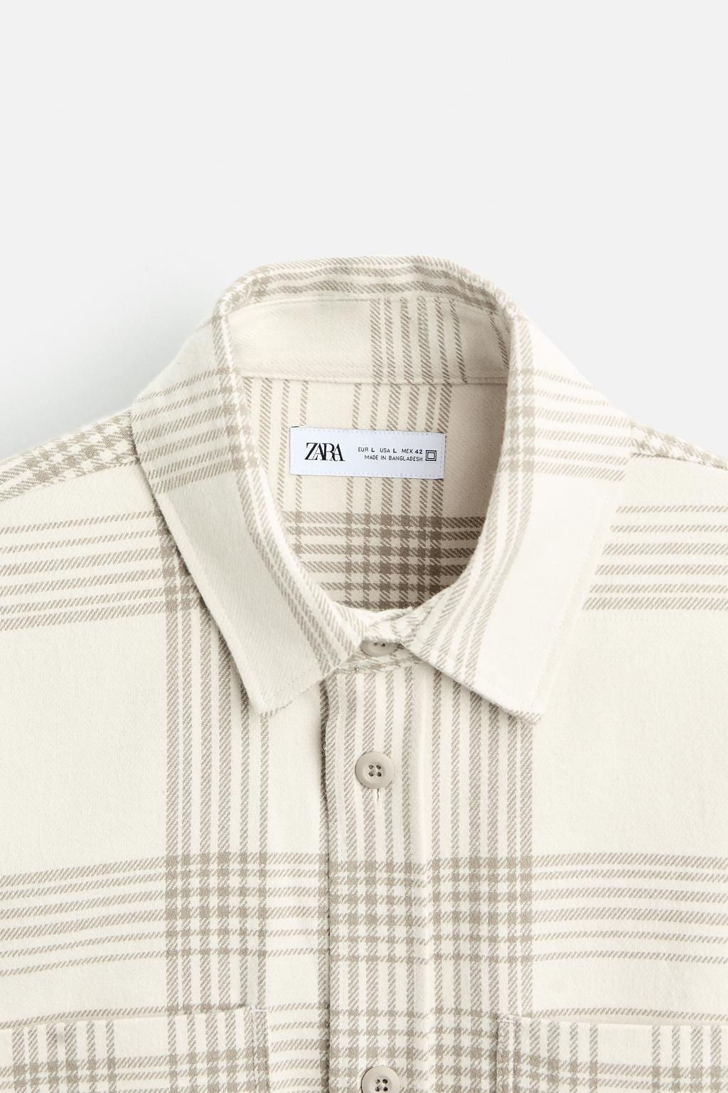 CHECKED FLANNEL SHIRT - Zara фото 17
