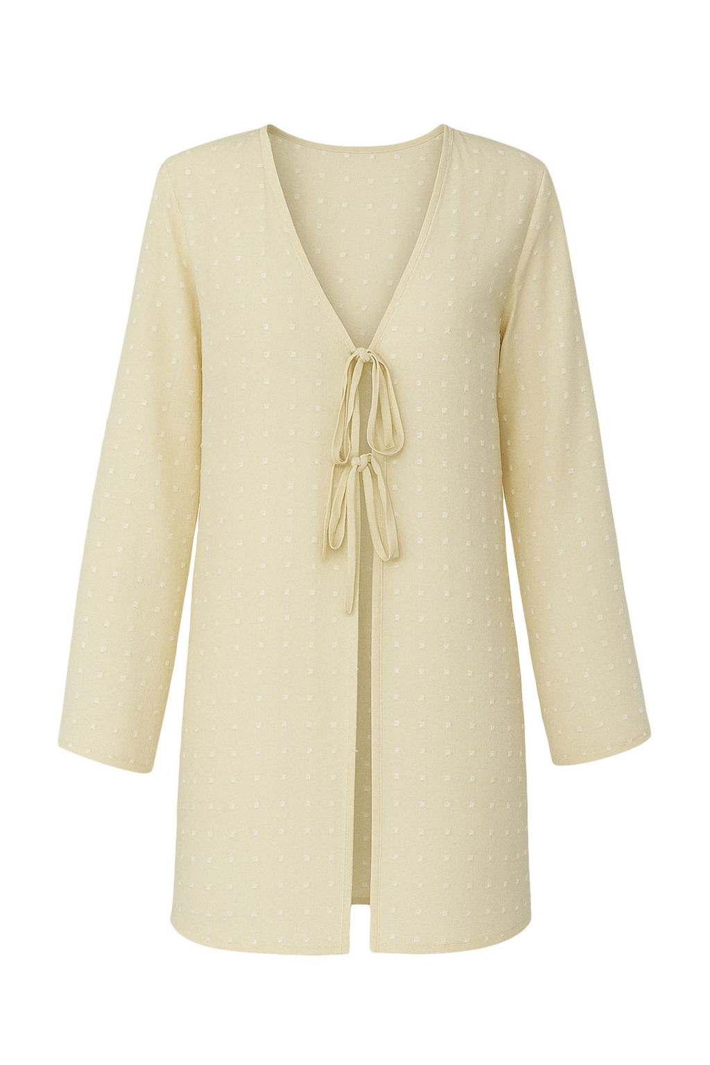 Bej Midi Dokuma Baglama Detayl? Plaj Kimono&Kaftan TBESS25KM00031 - Trendyolmilla фото 6