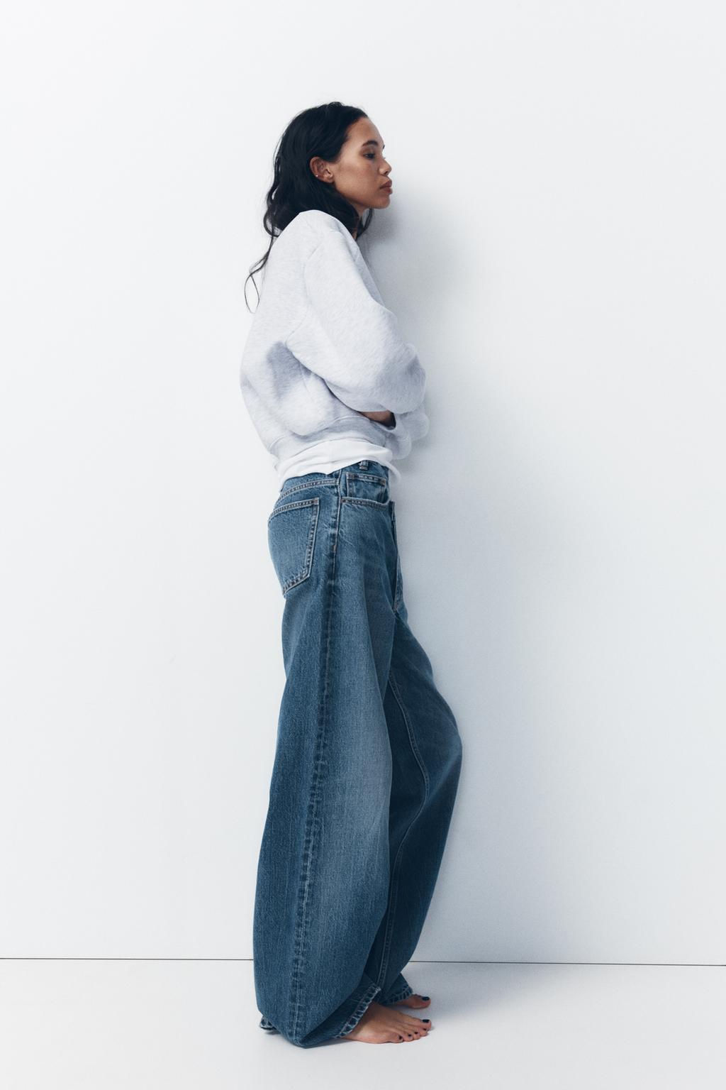HIGH-WAIST TRF WIDE-LEG JEANS - Zara фото 5