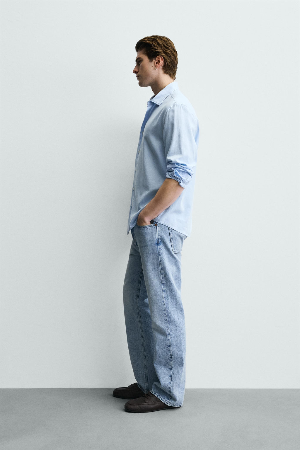 Рубашка Estructura Twill голубая