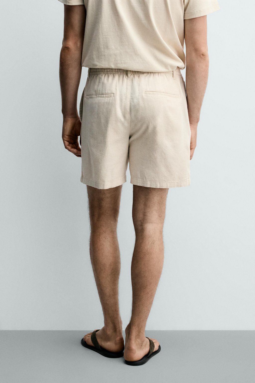 BERMUDA RELAXED FIT ALGOD?N - LINO / Marr?n / Crudo - Zara фото 3