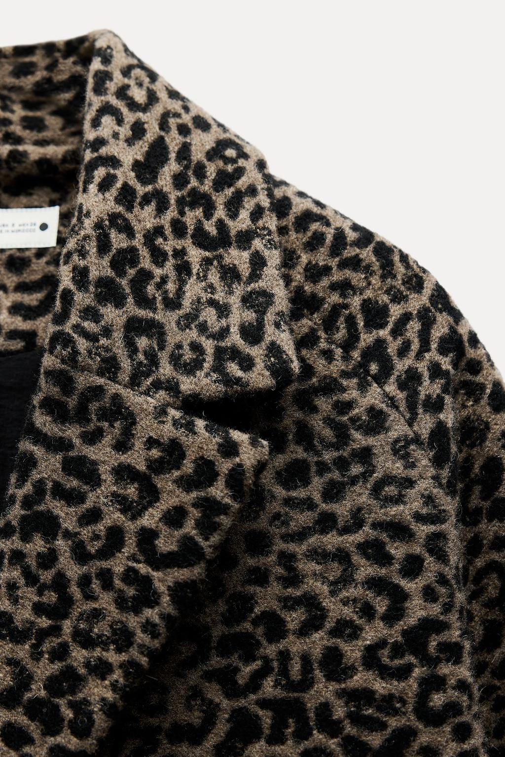 ANIMAL PRINT WOOL BLEND COAT ZW COLLECTION - Zara фото 5