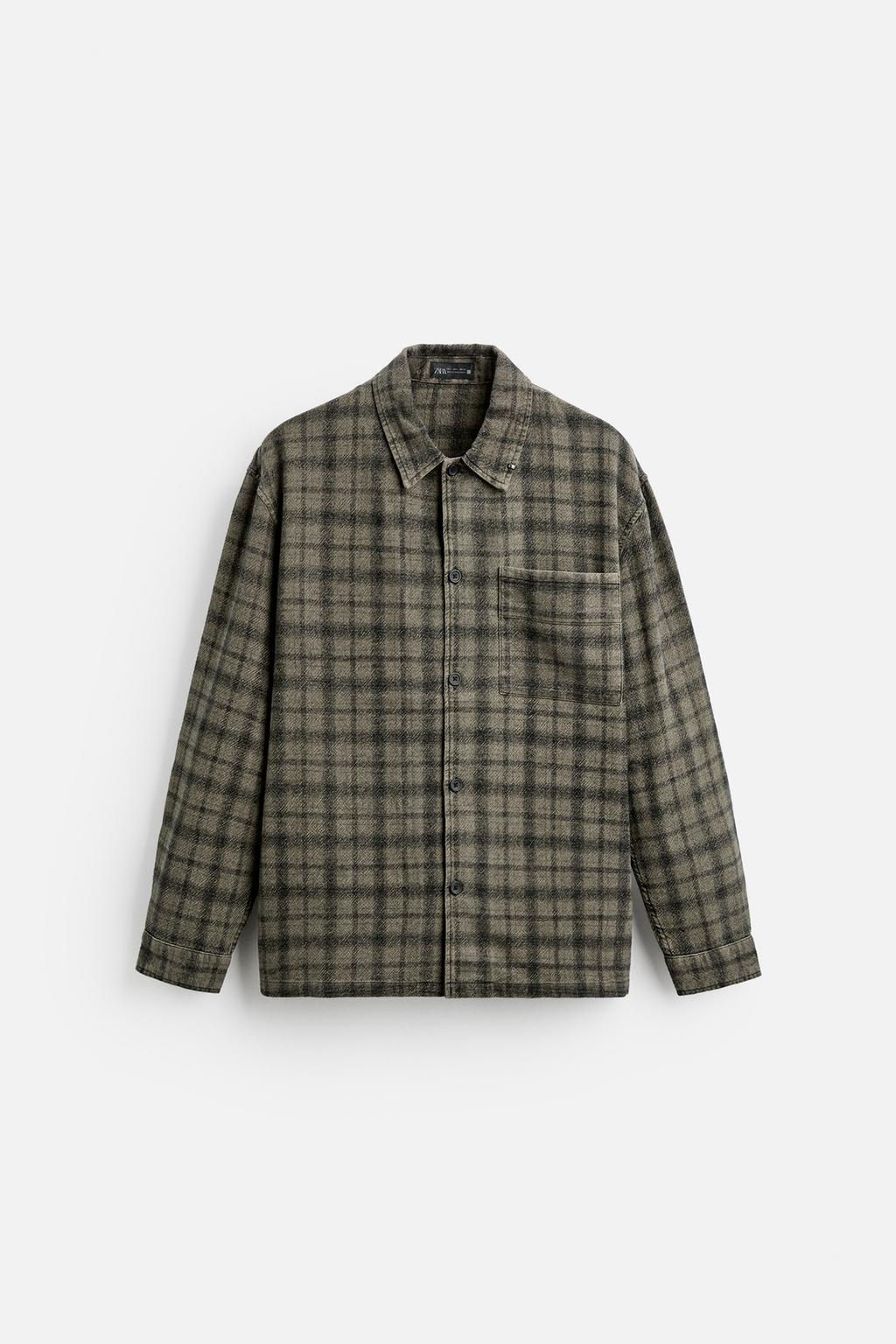 CHECK PIERCING OVERSHIRT - Zara фото 7