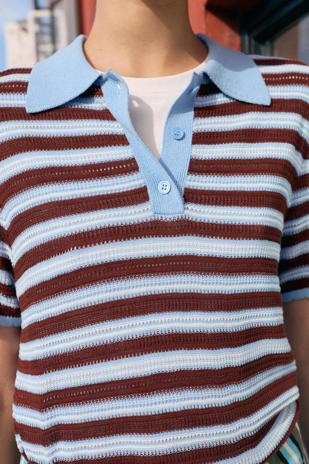 POLO PUNTO RAYAS / Azul / Blanco - Zara фото 8