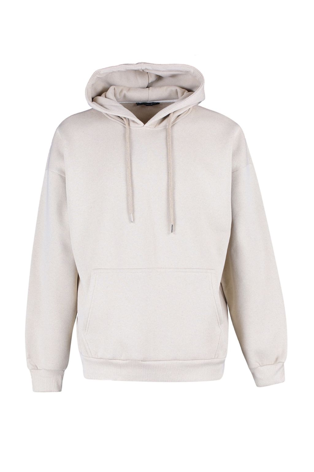 Bej Oversize/Genis Kesim Kapusonlu Ici Polar/S?cak Tutan Cicek Bask?l? Sweatshirt TMNAW22SW1651