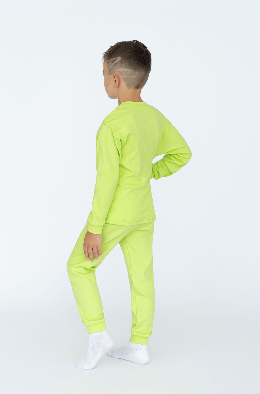 Пижама детская салатовая динозавр на скейте