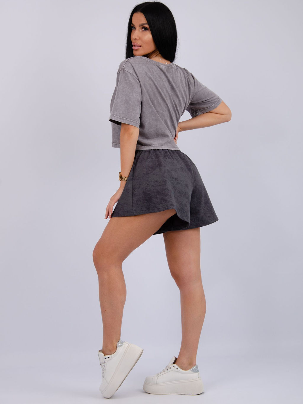 Шорты Лолита, футер с лайкрой - Малина фото 56