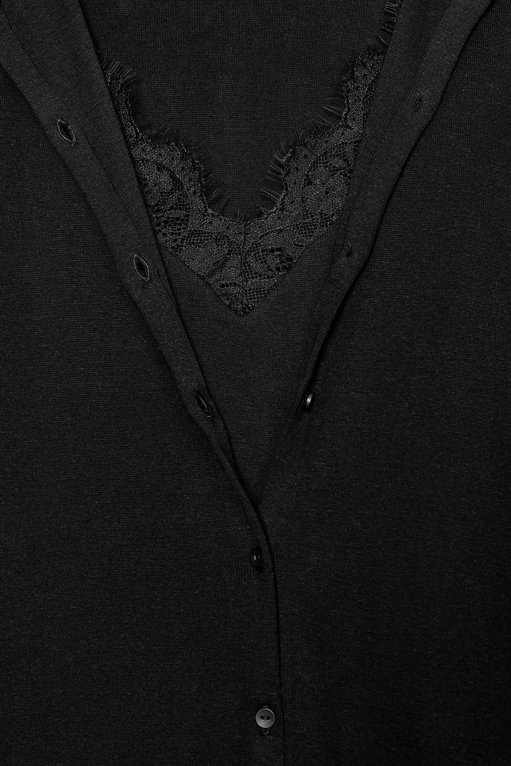 CHAQUETA TOP COMBINADA ENCAJE / Negro - Zara фото 7