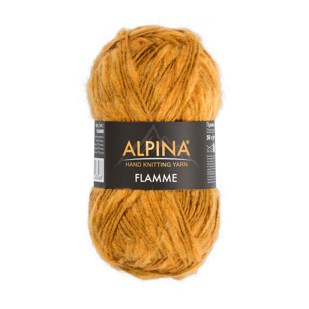 Пряжа ALPINA FLAMME 59% хлопок, 29% шерсть, 12% акрил 10 шт. х 50 г 90 м  5 м