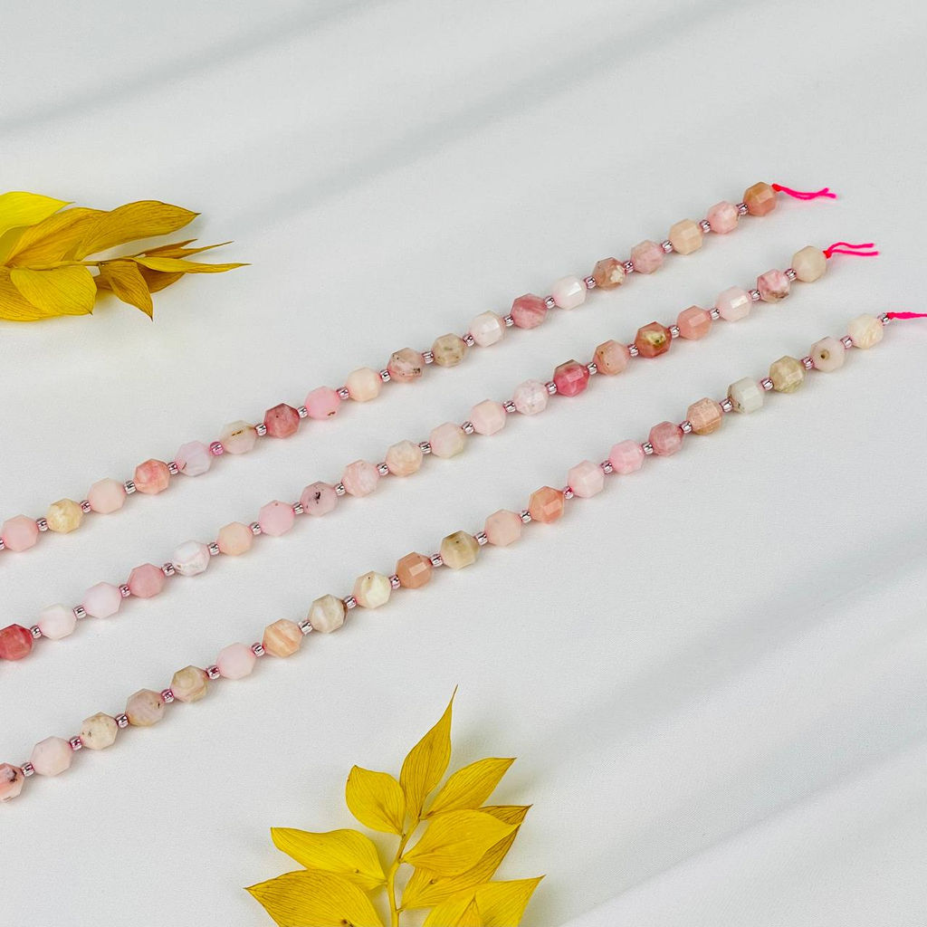 Бусины для украшений из розового Опала (35 бусин) 39 см