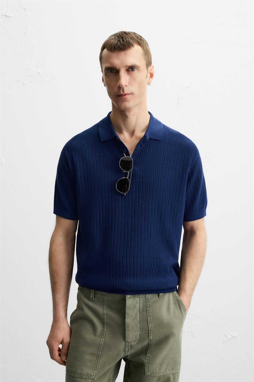 RIBBED KNIT POLO SHIRT - Zara фото 10