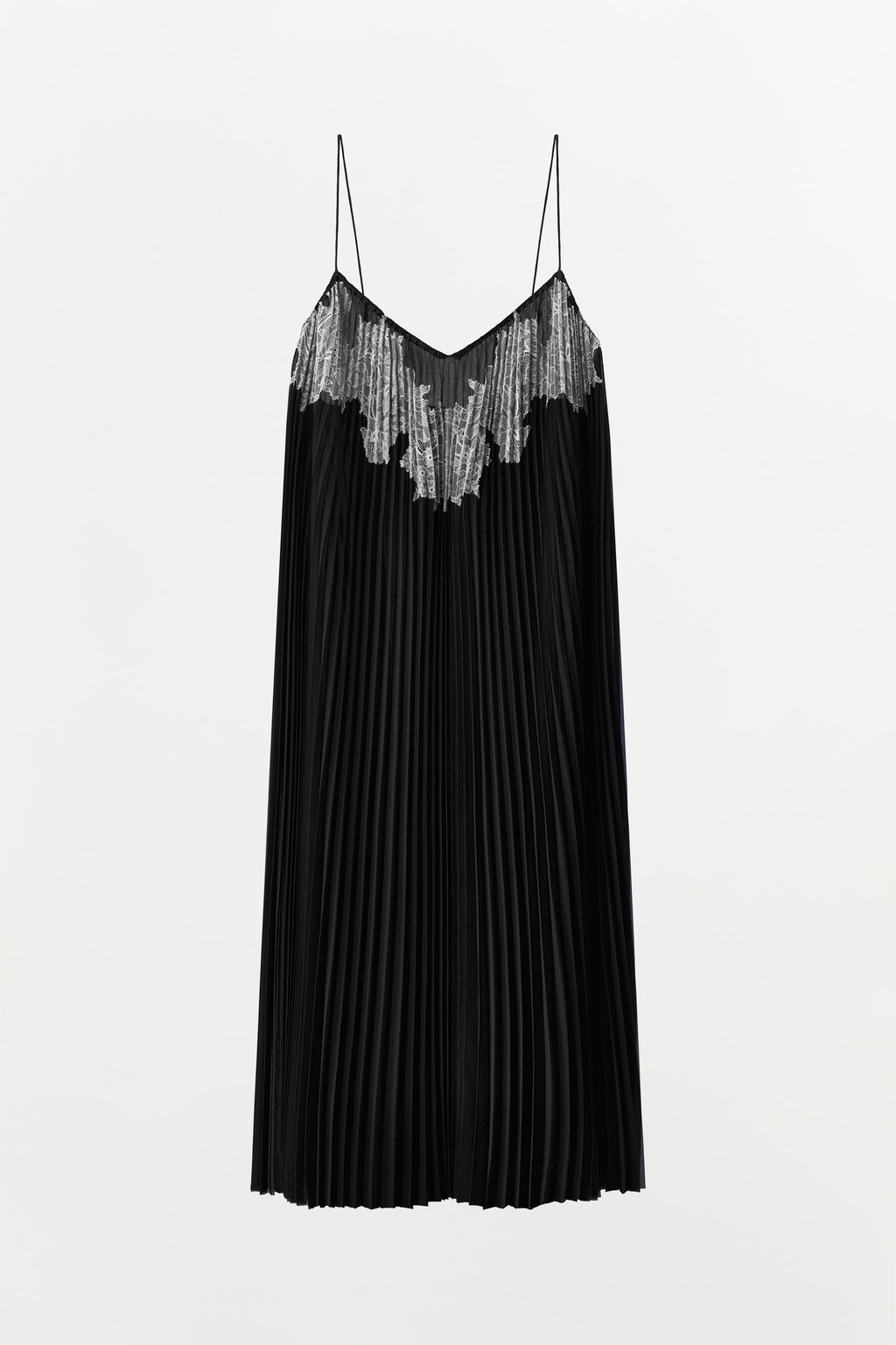 PLEATED DRESS WITH EMBROIDERY AND LACE - Zara фото 7